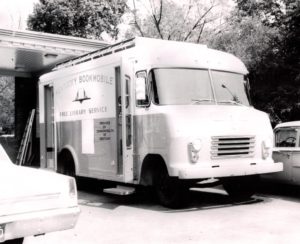 Black and white photo of the Kentucky Bookmobile