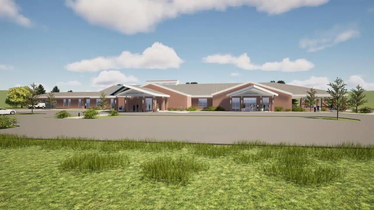 A rendering of the Logan County Public Library building expansion.